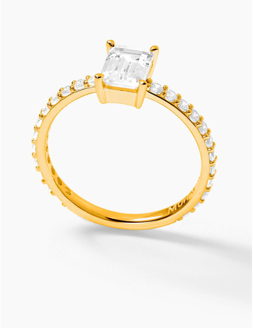 Bague Saint-Honoré accompagnée dorée grande