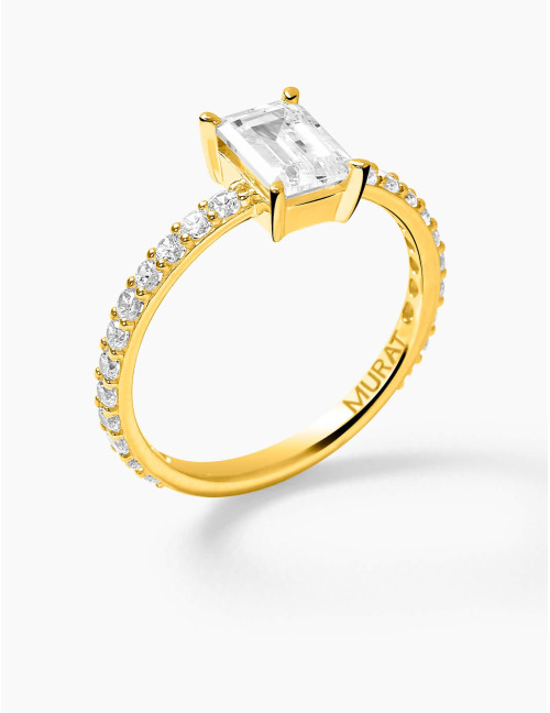 Bague Saint-Honoré accompagnée dorée grande