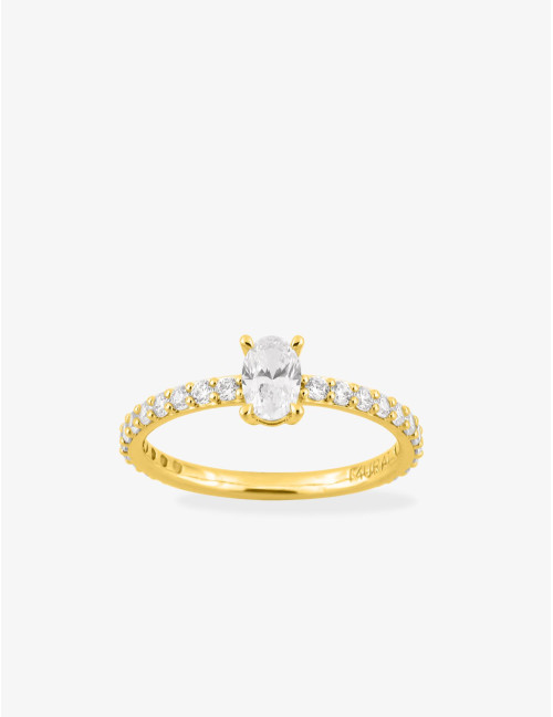 Bague Madeleine accompagnée dorée moyenne