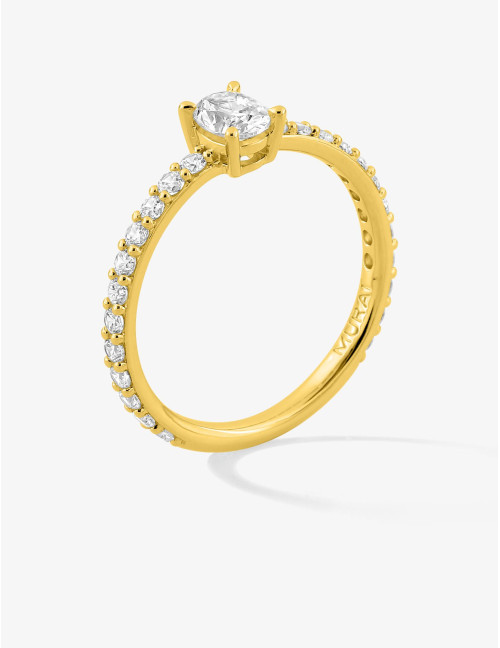 Bague Madeleine accompagnée dorée moyenne
