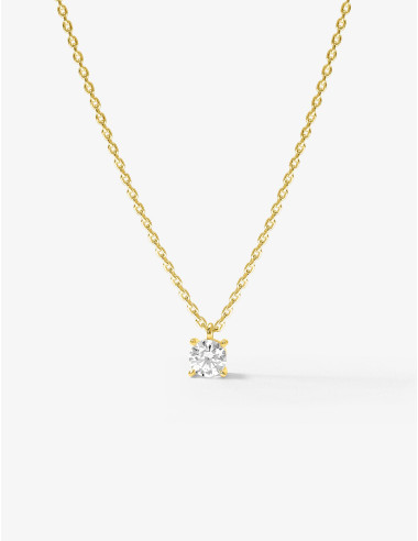 Collier en argent 925 ‰ doré à l'or 750 ‰, oxydes de zirconium