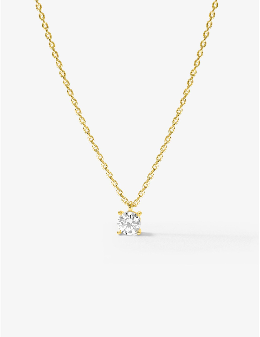 Collier en argent 925 ‰ doré à l'or 750 ‰, oxydes de zirconium