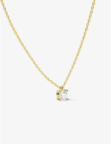Collier en argent 925 ‰ doré à l'or 750 ‰, oxydes de zirconium