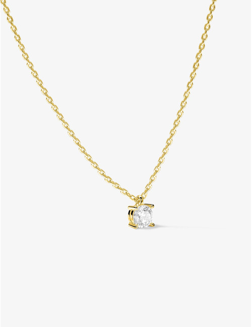 Collier en argent 925 ‰ doré à l'or 750 ‰, oxydes de zirconium