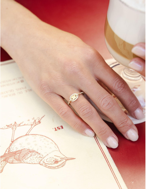 Bague Café Lumière accompagnée dorée