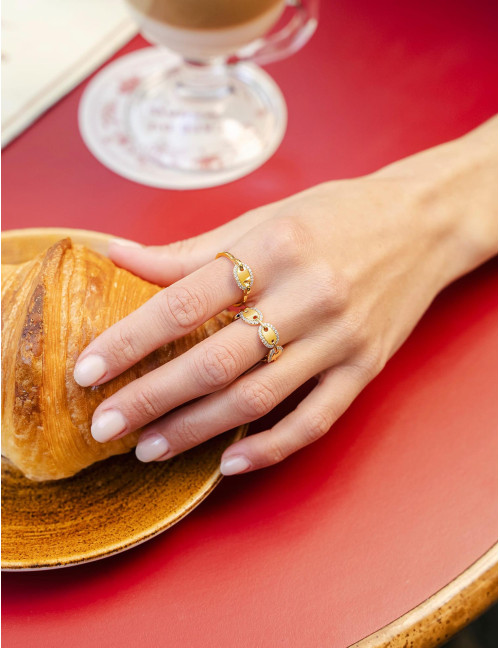 Bague Café Lumière dorée