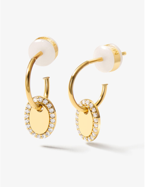 Boucles d’oreilles Café Lumière dorées
