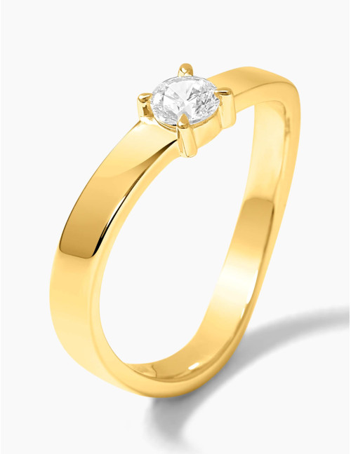 Bague Seine Solitaire dorée