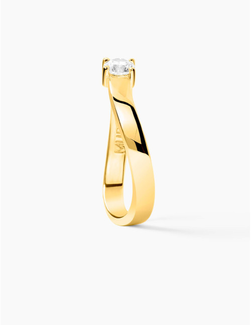 Bague Seine Solitaire dorée