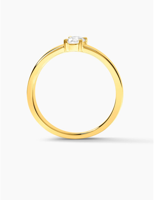 Bague Seine Solitaire dorée