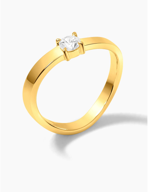Bague Seine Solitaire dorée