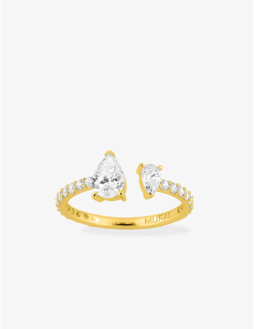 Bague Vivienne Duo accompagnée dorée