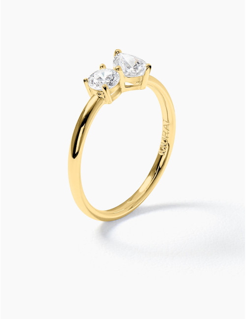 Bague Toi & Moi Twist dorée
