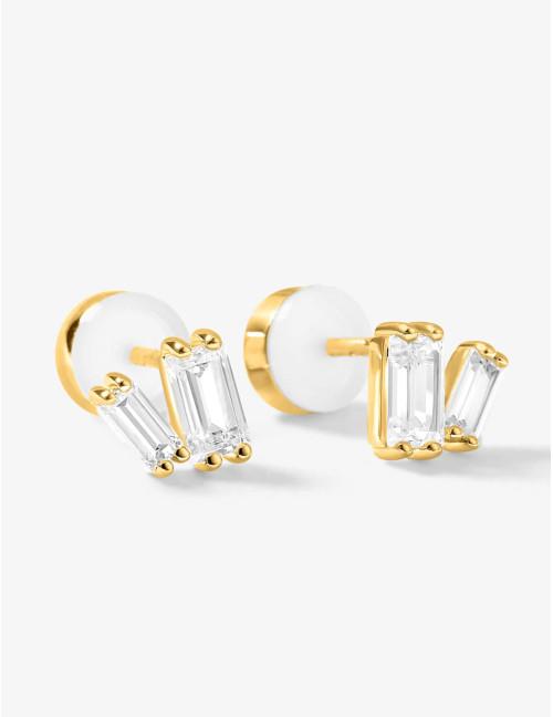 Boucles d'oreilles Miroir Twist dorées