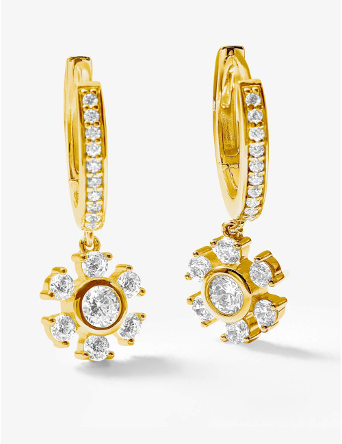 Boucles d’oreilles créoles Cristal d’Hiver dorées