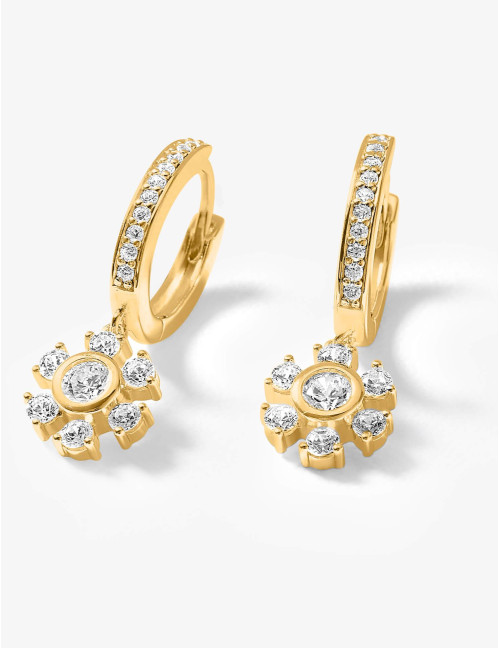 Boucles d’oreilles créoles Cristal d’Hiver dorées