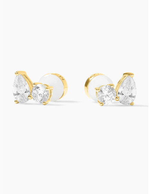 Boucles d’oreilles Toi & Moi Twist dorées