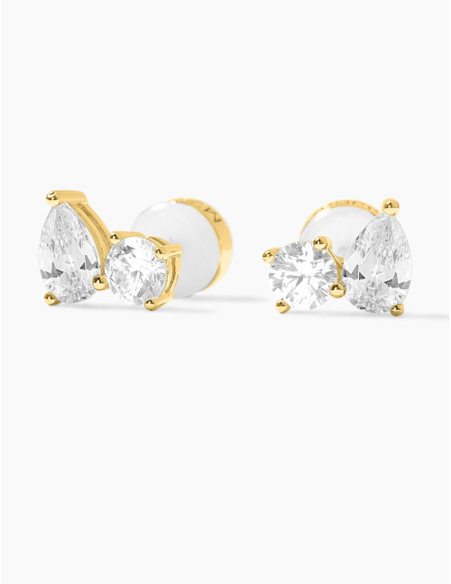 Boucles d’oreilles Toi & Moi Twist dorées