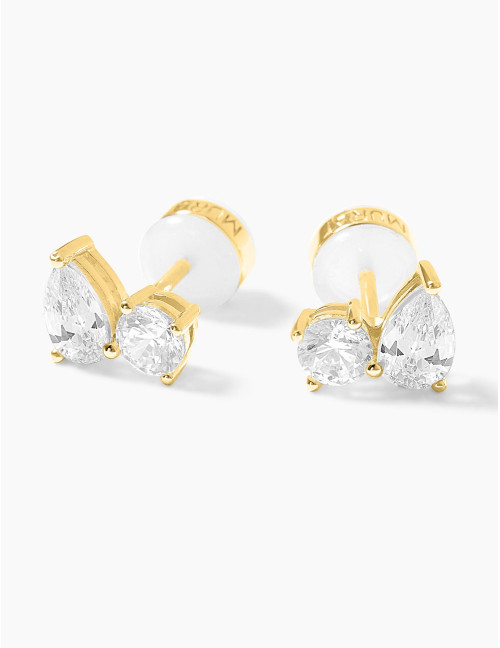 Boucles d’oreilles Toi & Moi Twist dorées