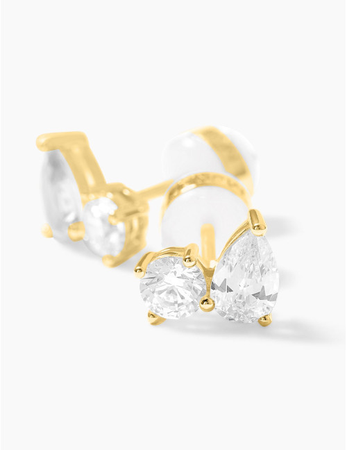 Boucles d’oreilles Toi & Moi Twist dorées