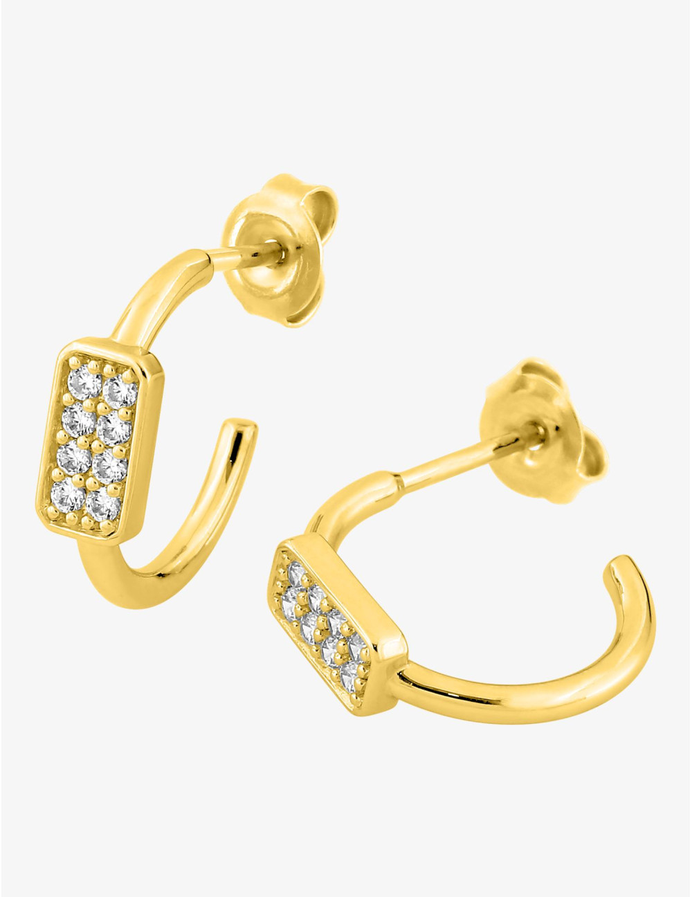 Boucles d'oreilles Les Pavés demi-créoles dorées