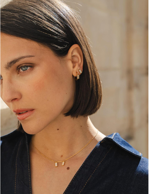 Boucles Les Pavés puces dorées