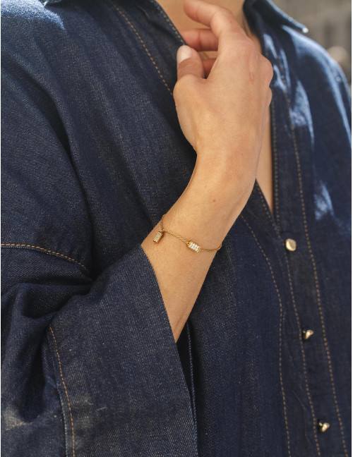 Bracelet Les Pavés doré