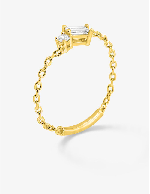Bague chaîne Harmonie Twist dorée