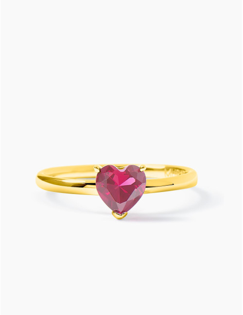 Bague Sacré-Cœur Rouge dorée