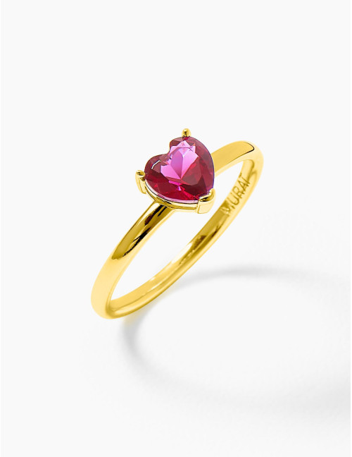 Bague Sacré-Cœur Rouge dorée