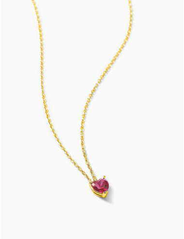 Collier Sacré-Cœur rouge doré