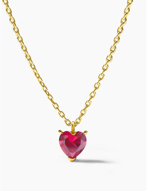 Collier Sacré-Cœur rouge doré
