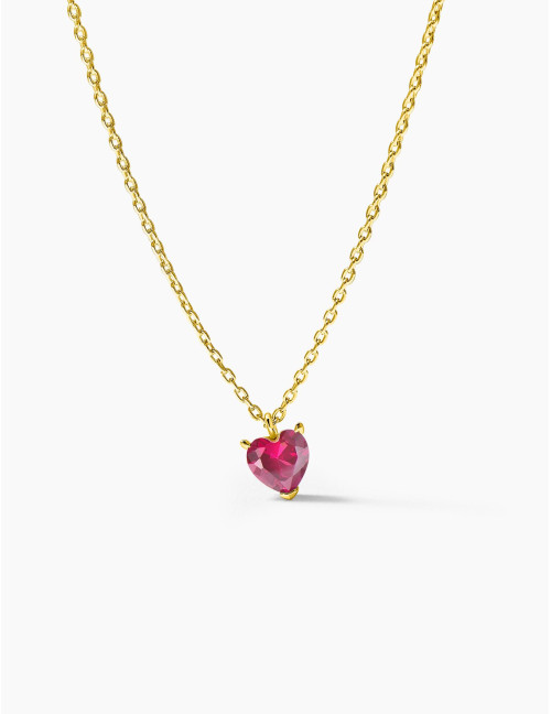 Collier Sacré-Cœur rouge doré