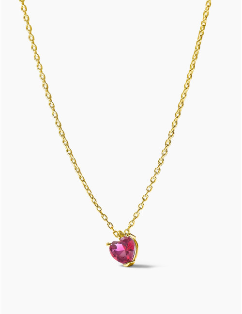 Collier Sacré-Cœur rouge doré