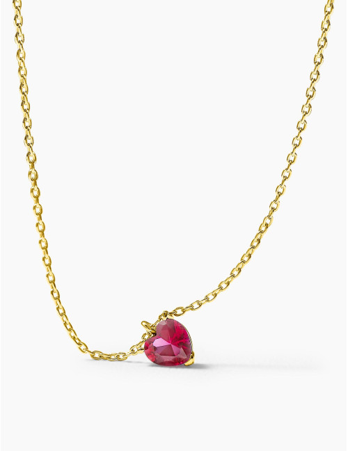 Collier Sacré-Cœur rouge doré