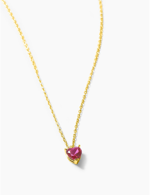 Collier Sacré-Cœur rouge doré