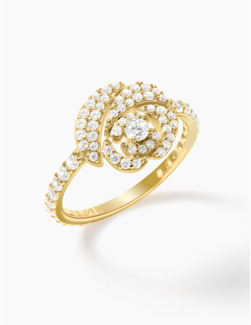 Bague La Rose Pavée dorée