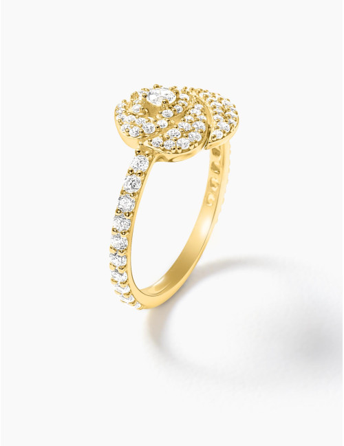 Bague La Rose Pavée dorée