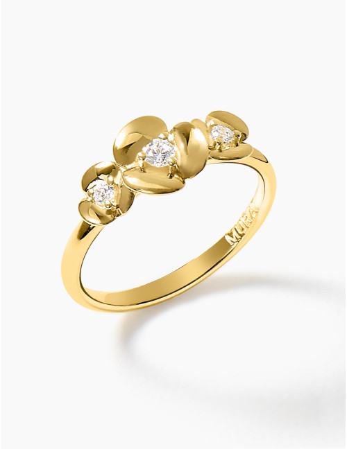 Bague L'Hortensia Trio dorée