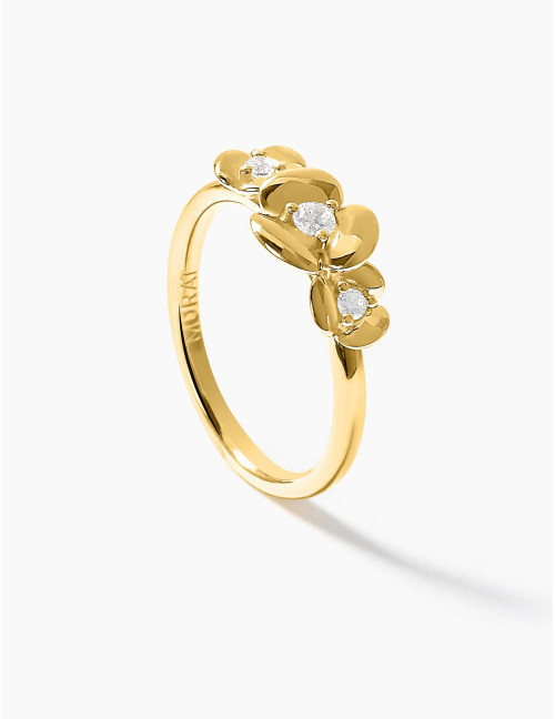 Bague L'Hortensia Trio dorée