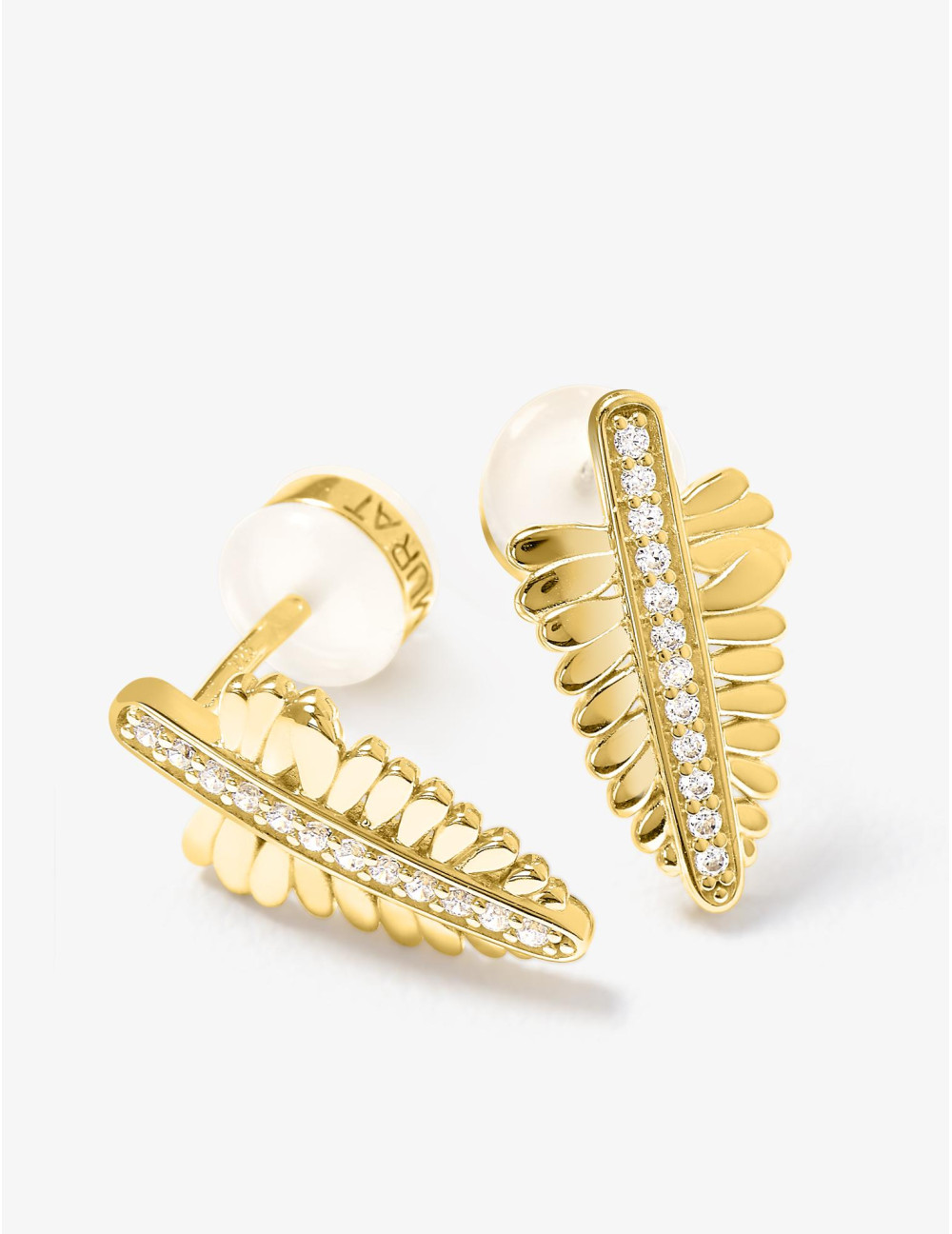 Boucles d'oreilles La Feuille de Fougère dorées