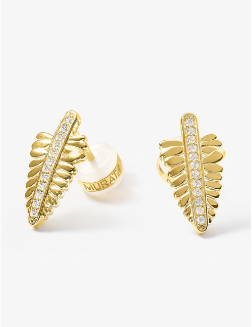 Boucles d'oreilles La Feuille de Fougère dorées