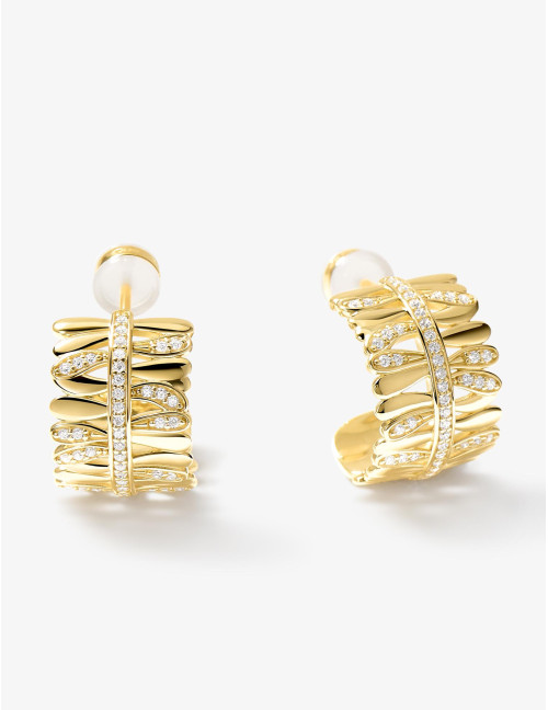 Boucles d'oreilles Les Fougères dorées