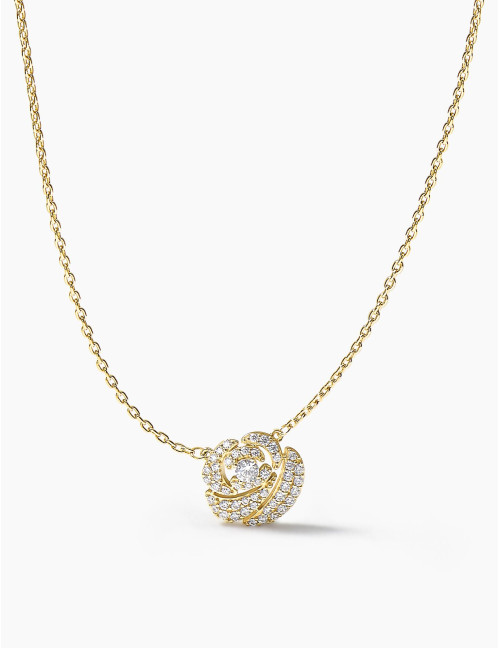 Collier La Rose Pavée dorée
