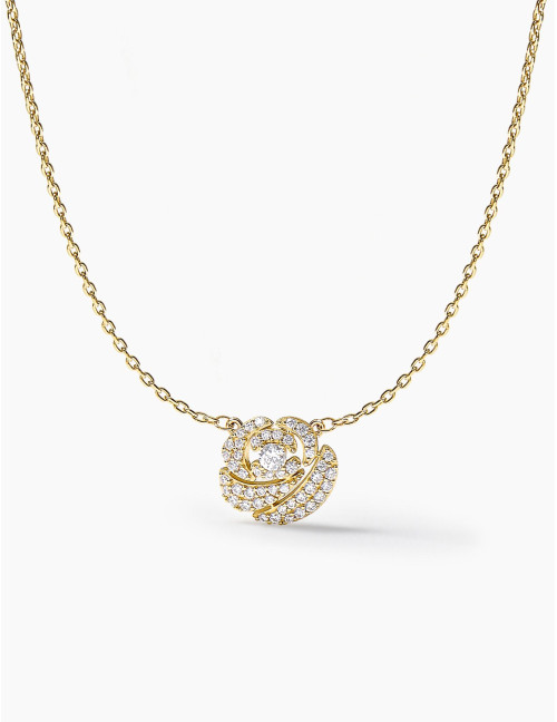 Collier La Rose Pavée dorée