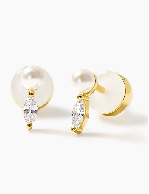 Boucles d'oreilles Sirène puces dorées