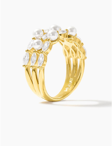 Bague Sirène Triple dorée