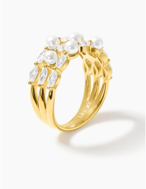 Bague Sirène Triple dorée