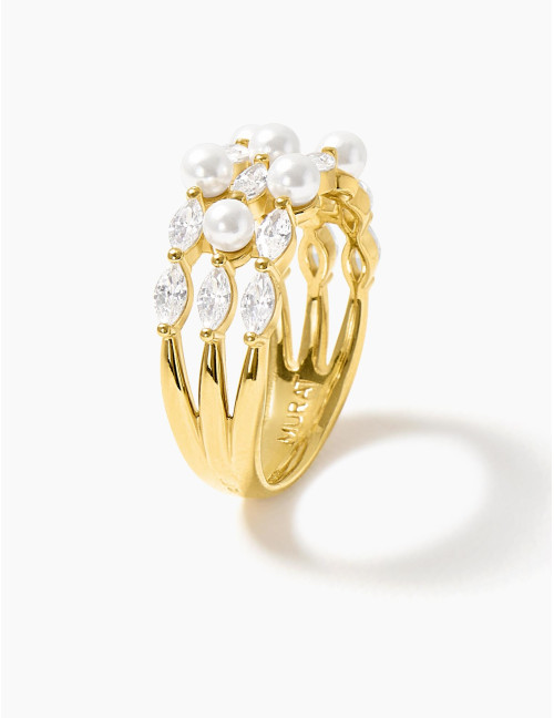 Bague Sirène Triple dorée