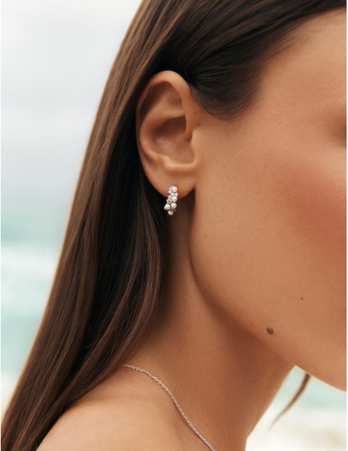 Boucles d'oreilles Écume argent